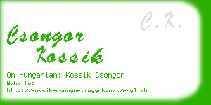 csongor kossik business card